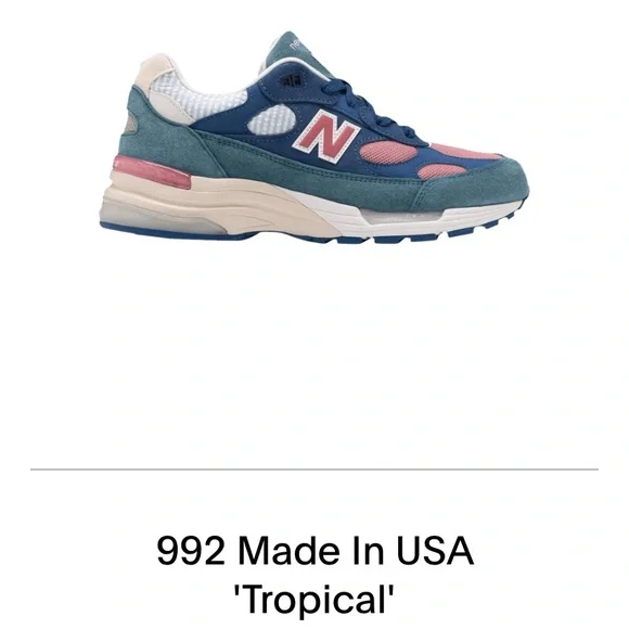 Mens New Balance 992 Made in USA Tropical size 9.5 with box RARE - Picture 8 of 9